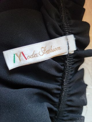 Completo Top Nero e Pantalone Plissé Rosa S/M (IT)
