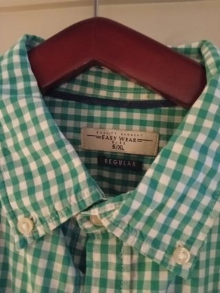 Camisa cuadros verde y blanco