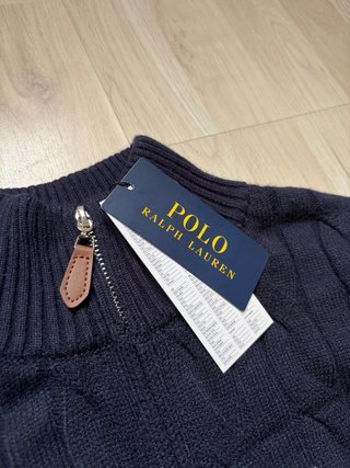 Jersey Polo Ralph Lauren Azul Media Cremallera