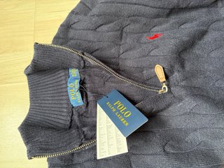 Jersey Polo Ralph Lauren Azul Media Cremallera
