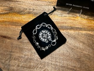 Pulsera Chrome Hearts (Eslabones, Dados y Cross) -