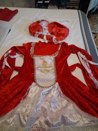 Disfraz rojo y blanco talla M
