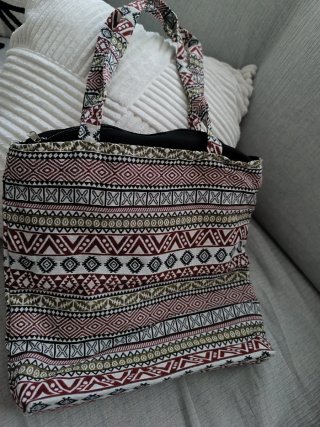 Bolso de tela estampado étnico