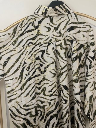 Camicia donna lunga fantasia zebra oro