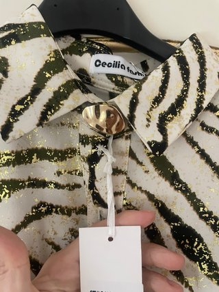 Camicia donna lunga fantasia zebra oro