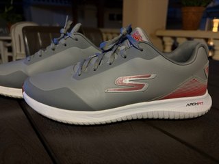 Zapatos de Golf Skechers Grises y Rojos