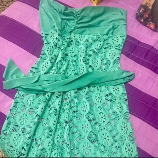 DUAL: Vestido falda Halter Playa verde