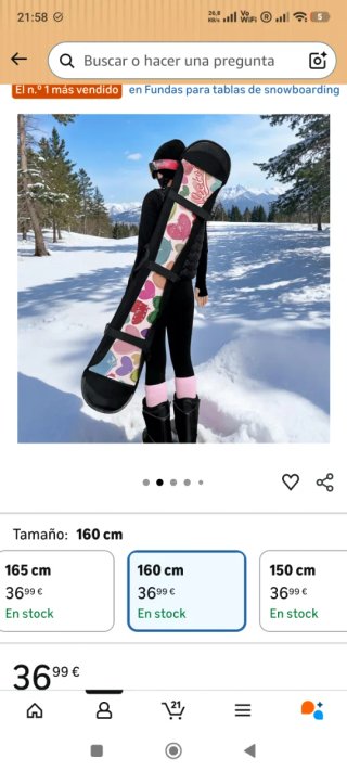 Funda para tabla de snowboard 160cm