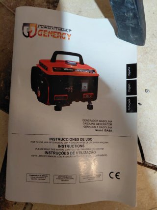 Generador Gasolina Genergy Isasa 1000W 4 Tiempos