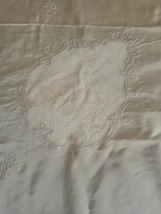 Copriletto Vintage Raso Seta Écru