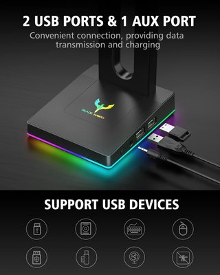 Supporto per Cuffie Hawks 3.5mm AUX 2 USB