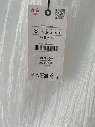 Falda larga blanca Zara