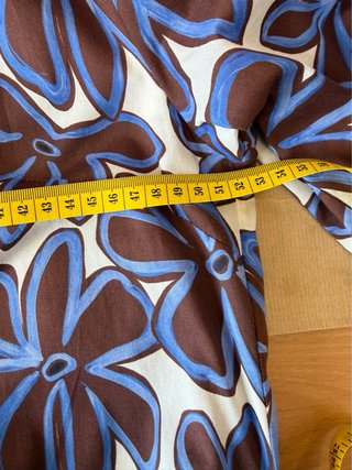 Vestido NIU estampado flores azul y marrón