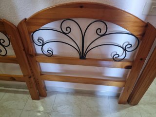 Dos cabeceros madera y forja