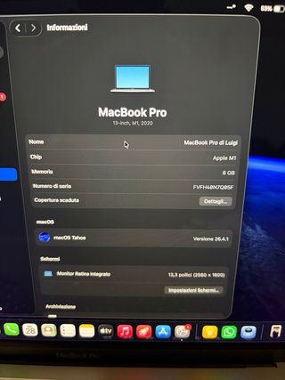 MacBook Pro M1 8GB RAM 512GB SSD Grigio