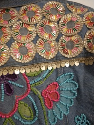 Chaqueta vaquera Palak boho multicolor