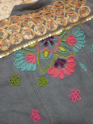 Chaqueta vaquera Palak boho multicolor