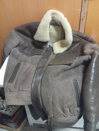 Chaqueta Aviador Bomber Piel Sintética Beige Marró
