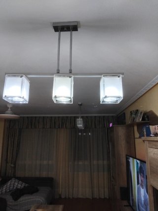 Lámpara colgante moderna cristal y metal