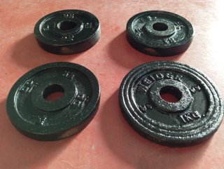 4 dischi da 1 kg per pesi