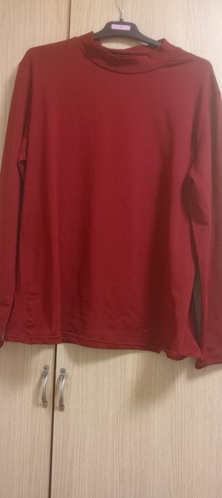Camiseta manga larga roja mujer