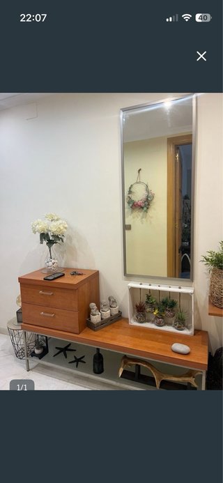 Mobile ingresso in legno e metallo