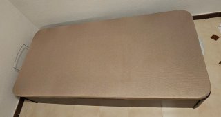 Canapé abatible arcón 30 cm beige 90x200 cm.