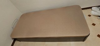 Canapé abatible arcón 30 cm beige 90x200 cm.