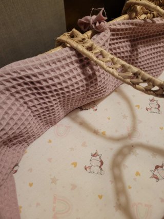Moisés mimbre para muñeca con funda