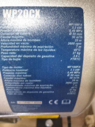 Bomba de agua WP20CX