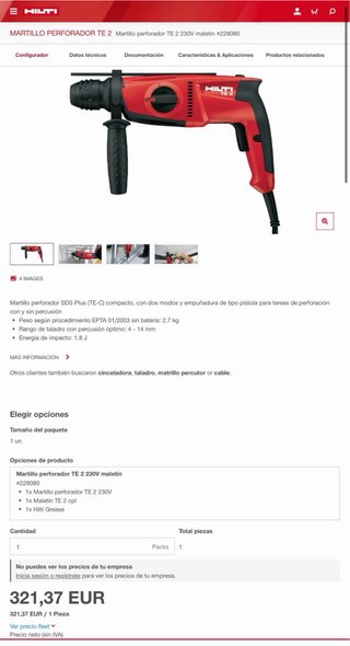 Taladro HILTI - TE 2