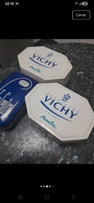 Lote 3 Cajas Vintage Pastillas Vichy Metal