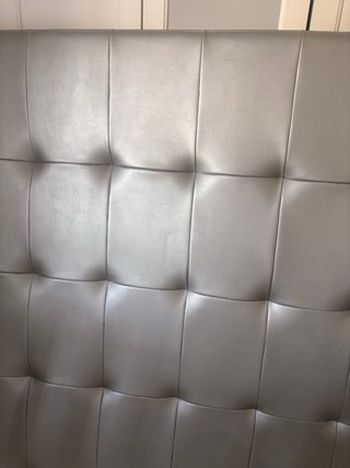 Cabecero Cama 135 Gris Piel Sintética