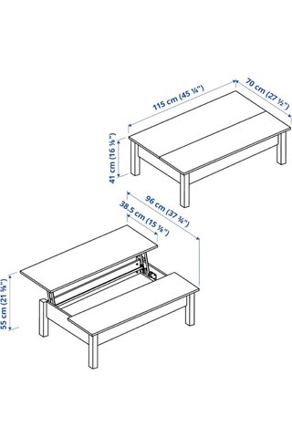 Mesa de centro elevable blanca