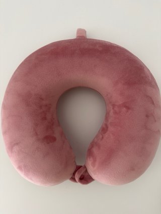 Almohada cervical viaje rosa terciopelo
