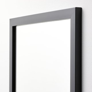 Espejo rectangular negro metal y cristal