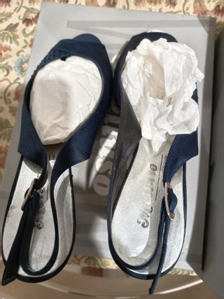 Scarpe Melluso donna blu con Swarovski