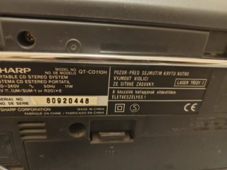 Radiocasete Sharp QT-CD110