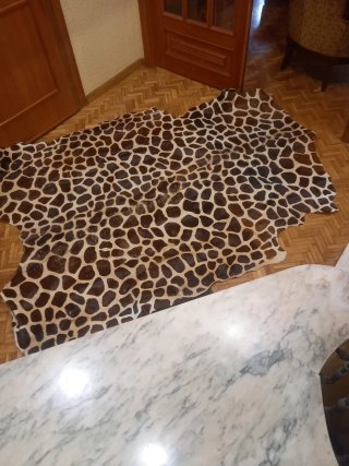 Alfombra Piel Vaca Decoración Beige/Marrón