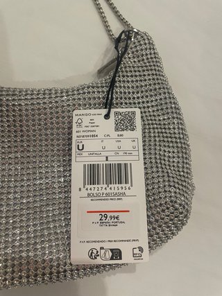 Bolso Mango fiesta plateado
