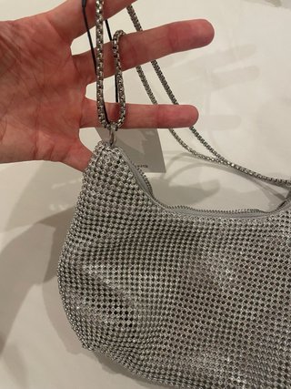 Bolso Mango fiesta plateado