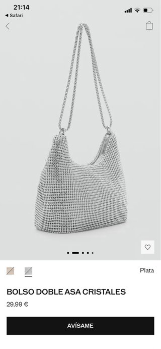Bolso Mango fiesta plateado