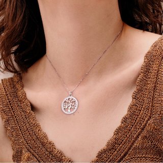 Collar Lotus Árbol de la Vida Plata Mujer