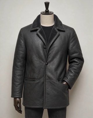 Chaquetón piel borrego negro