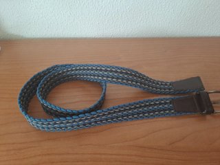 Cinturón trenzado hombre azul y gris talla 52-58