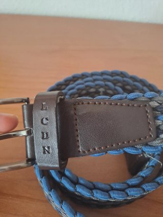 Cinturón trenzado hombre azul y gris talla 52-58