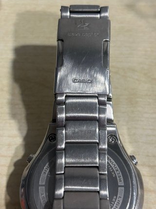 Reloj Casio Wave Ceptor Plata Blanco