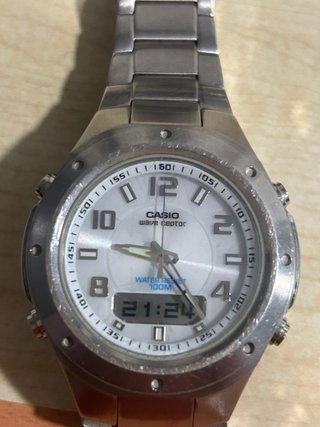 Reloj Casio Wave Ceptor Plata Blanco