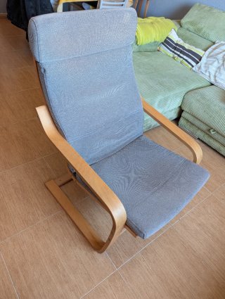 Sillón Ikea Madera marrón y gris oscuro