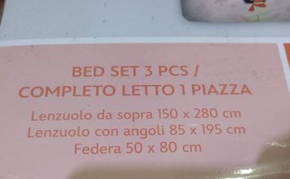 Completo Lenzuola Singole Disney Oceania